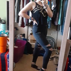 Black sequin tank top